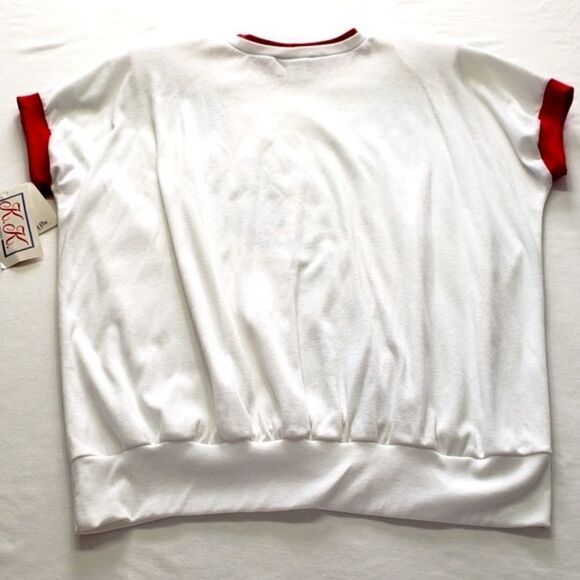 NWT K.K. Made in USA Vintage Nautical Anchor White and Red Top Sz 22W - Picture 7 of 16